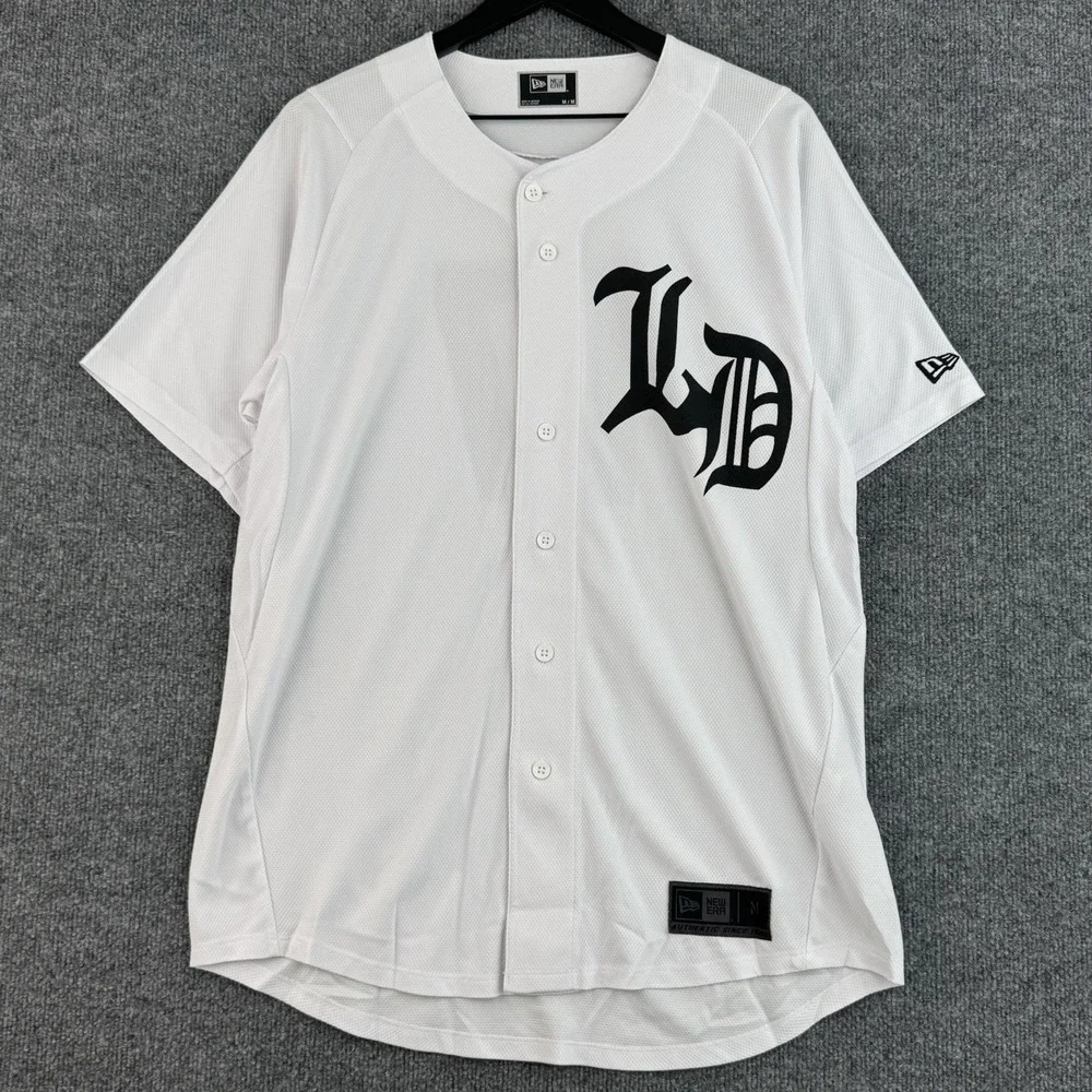 New Era Baseball Jersey Men's M White Button Front #17 Athletic Team Jersey